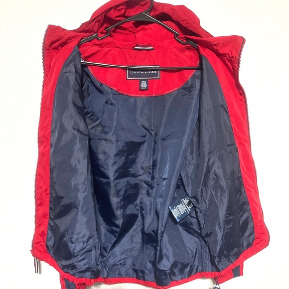 Tommy Hilfiger‎ Women Red White Blue Colorblock Hooded Windbreaker Jacket S - Picture 6 of 9